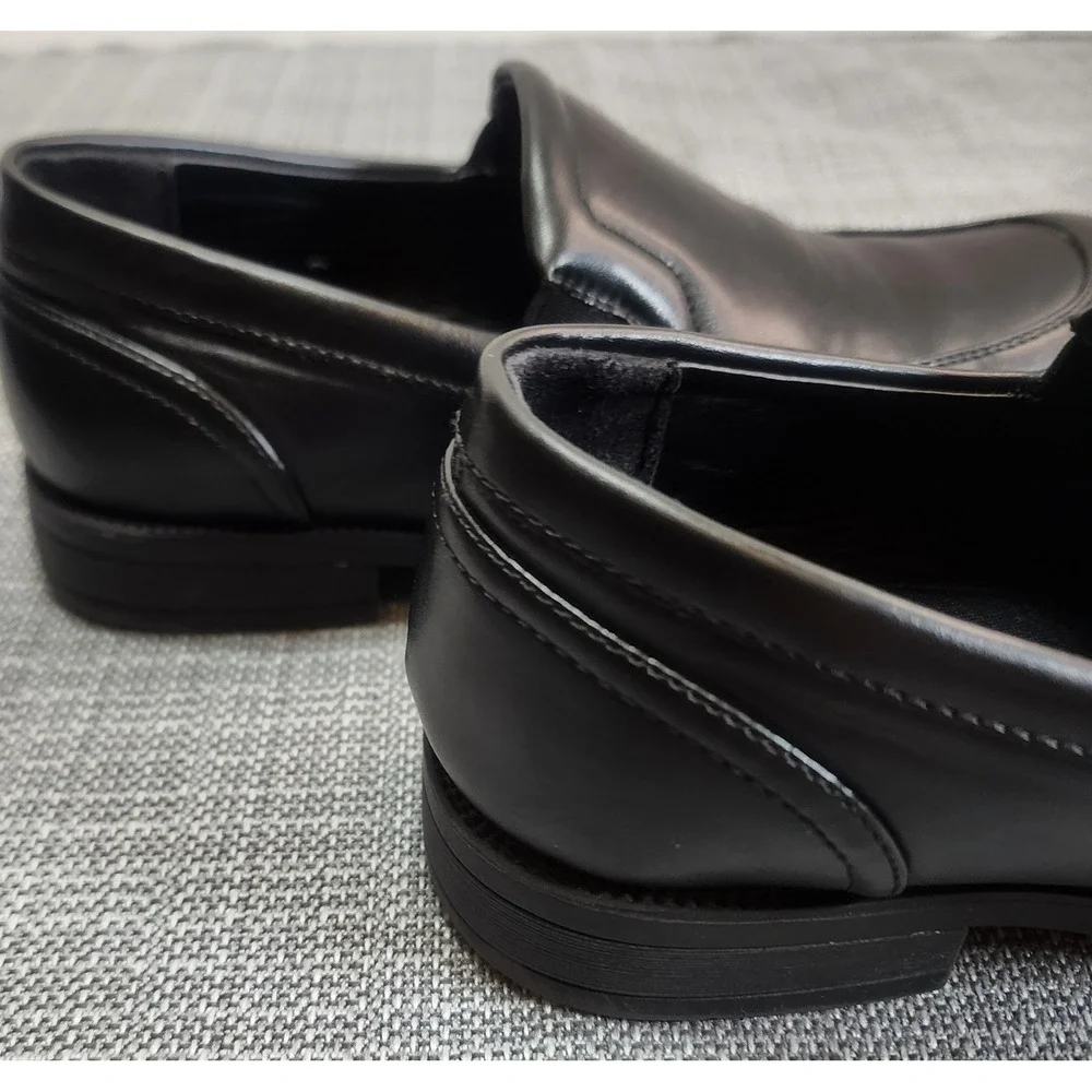 Perry Ellis Kids Size 2 Black Sammy Slip On Black Loafers Dress Shoes